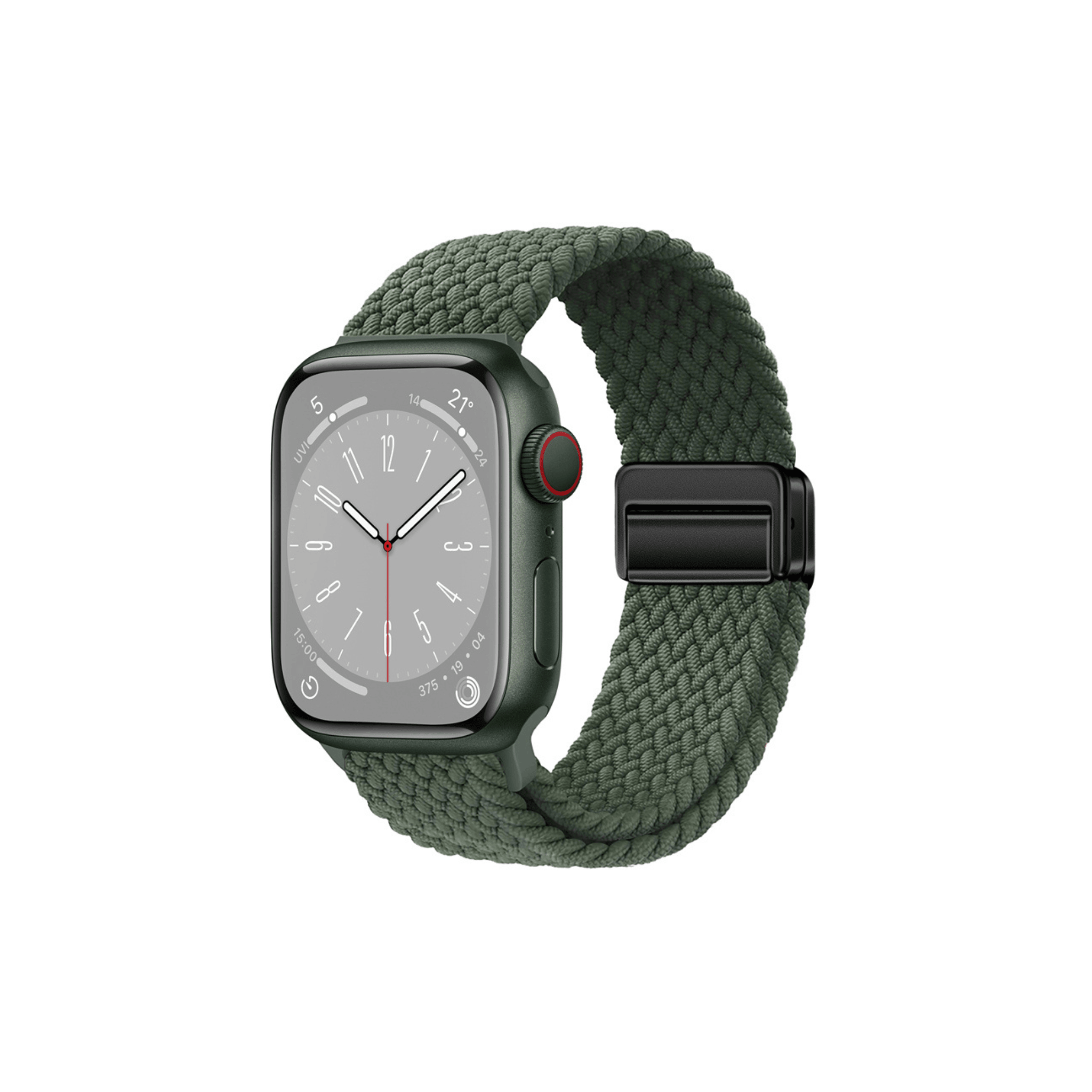 Geflochtenes Casual Loop Band in Olivegrün – natürlicher Look für Apple Watch